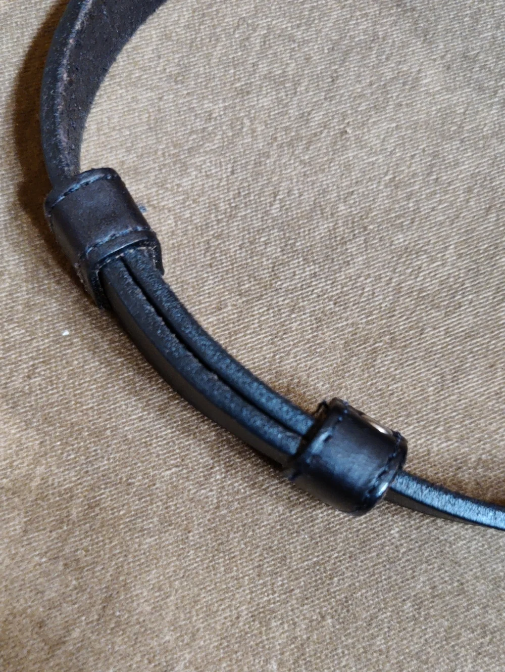 Chico's Adjustable Black Leather Belt with Silver Tone Horsebit Hardware, ML